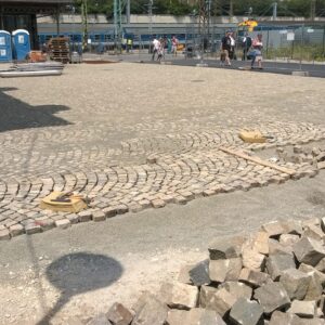 Hasított andezit kockakő burkolat