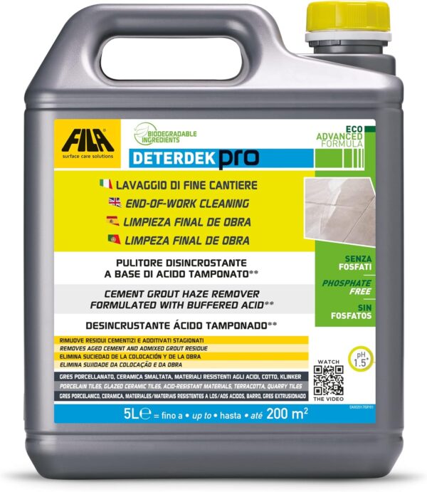 Fila Deterdek PRO 5 liter - Fugafátyol-eltávolító és finomtisztító burkolatokhoz
